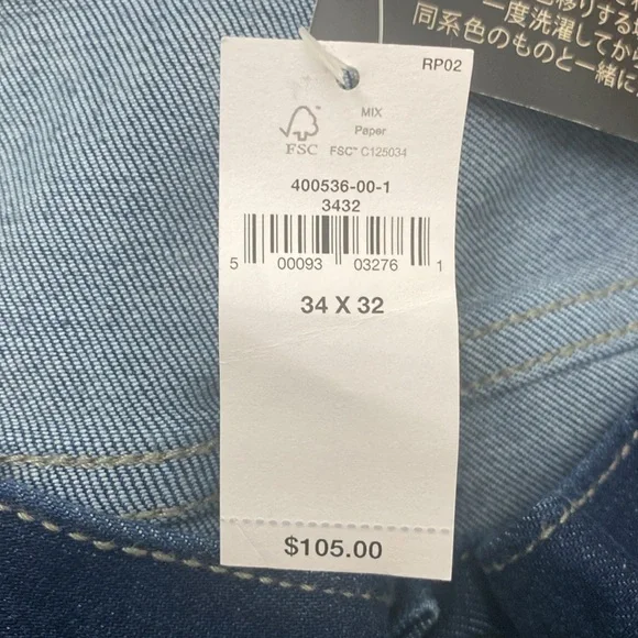 Banana Republic ATHLETIC TRAVEL JEAN - Color Indigo Rinse Wash - Size 34x32 - Picture 9 of 9